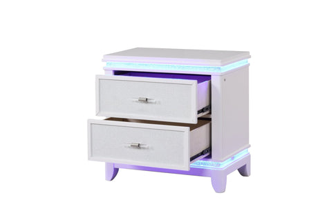 Opium King 5 Pc Bedroom set in Milky White - Home Elegance USA