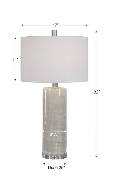 Zesiro Modern Table Lamp - Silver / White by Uttermost - View 8