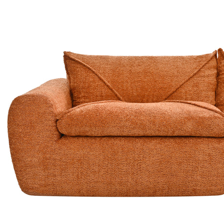 116'' Fully Compressed Sofa with High Density Foam, Integrated Backrest&Seat Cushion, Decorative Edging, Legless Design without Frame, No Assembly Required, Free Combination, Particle Chenille - sold by Home Elegance USA