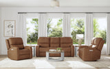 Linden Power Reclining Loveseat With Power Headrests & Lumbar - Caramel | Flexsteel