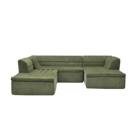 135' U-Shaped Modular Sectional Sofa with Chaise and Movable Ottoman for Living Room, Chenille Upholstered Boneless Couches with Wave-Shaped Armrest, No Pillows Included - sold by Home Elegance USA