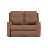 Penn Transitional Fabric Power Reclining Loveseat With Power Headrests & Lumbar | Flexsteel