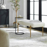 Olivier Bench - White / Gold by Uttermost - View 3