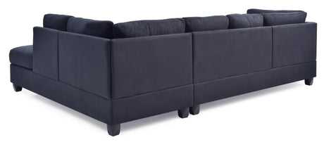 G635B-SC Sectional (Without Ottoman) , BLACK - sold by Home Elegance USA