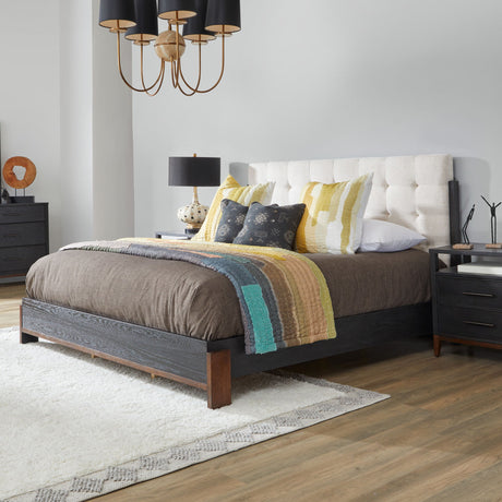 Waterfall King Upholstered Bed - Deep Ebony | Flexsteel