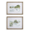 Serene Lake Framed Prints (Set of 2) - Light Brown by Uttermost - View 1