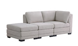 Kristin Light Gray Linen Fabric Reversible Sofa with Ottoman - Home Elegance USA