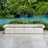 Bolster Back Armless Outdoor Sofa - White by Uttermost - View 8