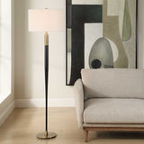 Stowe Floor Lamp Satin Black - Black / White by Uttermost - View 2
