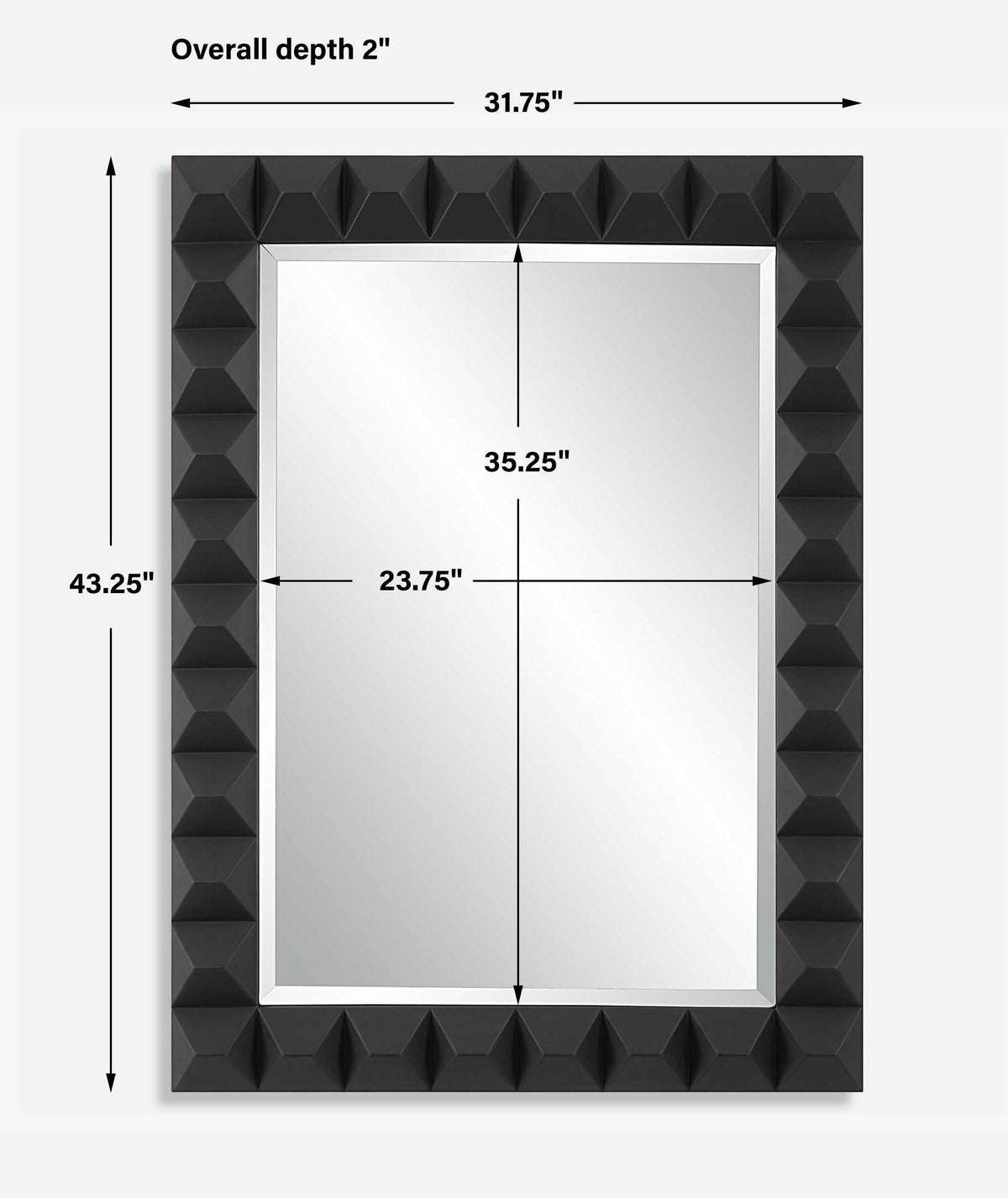 Studded Mirror - Black by Uttermost - View 7