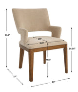 Aspect Mid-Century Dining Chair - Beige / Light Brown by Uttermost - View 10