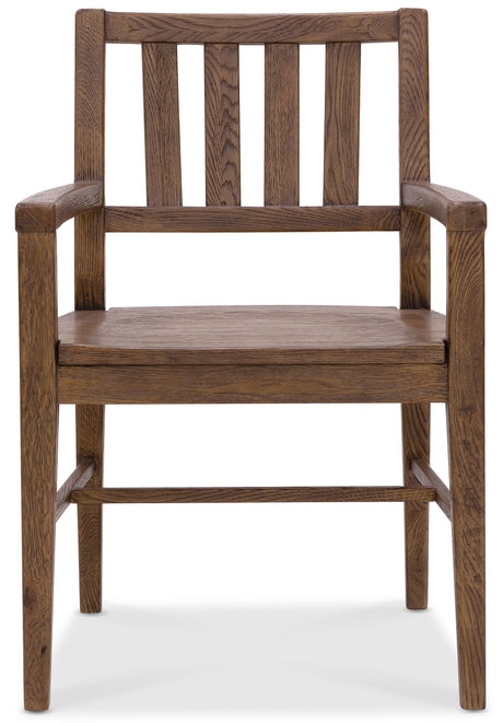 Driftwood Splatback Arm Chair (Set of 2) Worn Saddle - Dark Brown by Hooker Furniture - View 4