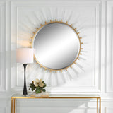 Oracle Round Starburst Mirror - Silver / Yellow by Uttermost - View 2