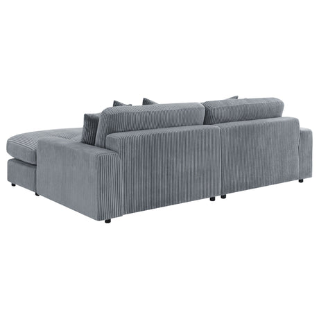 Marcus Fog Track Arms Reversible Sectional with Pillows - sold by Home Elegance USA
