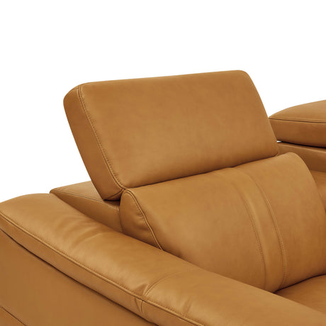 Leather Match Modular Sectional with Recliner Seat and Adjustable Headrest and Storage Console with Cup Holders - sold by Home Elegance USA
