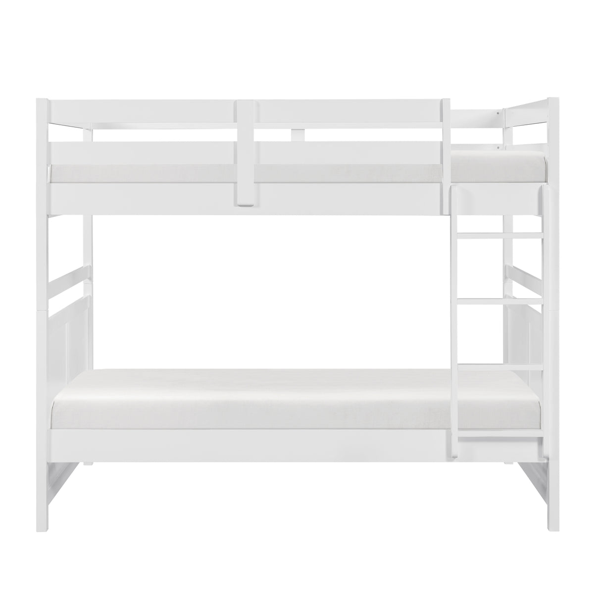 Bunk Bed Full Over Full White Finish Sturdy Wood Frame Guard Rails Youth Bedroom Furniture 1pc - sold by Home Elegance USA
