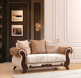 Carmen Loveseat Made With Chenille Upholstery in Beige Color - B009S00973 - Home Elegance USA - 2