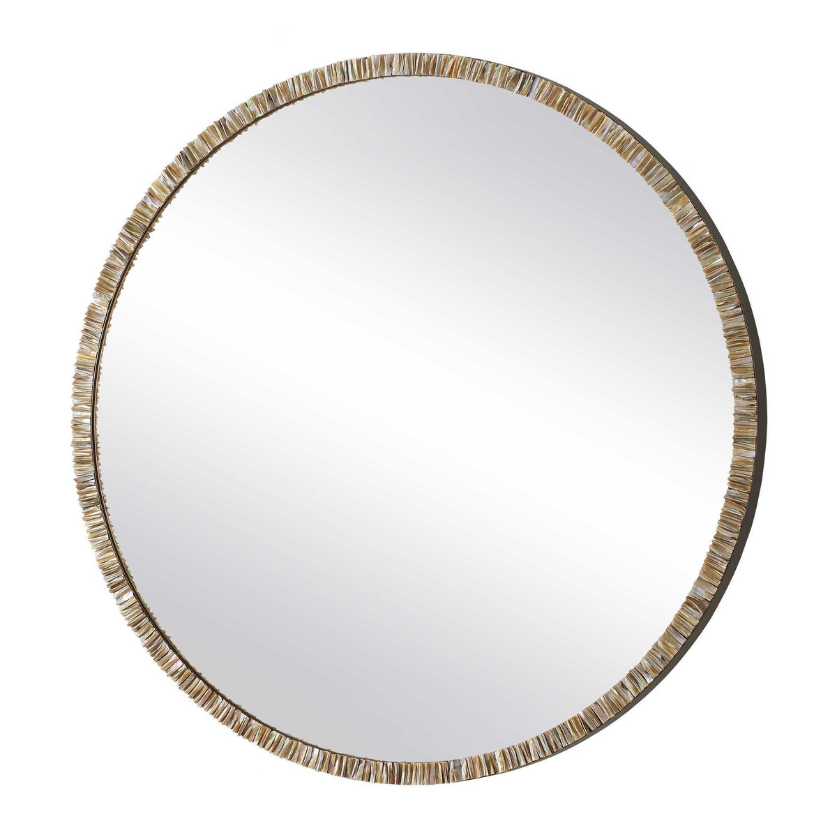 Odeon Shell Inlay Round Mirror - Bronze by Uttermost - View 4