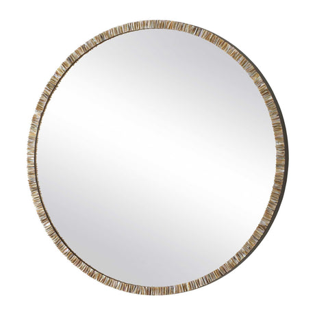 Odeon Shell Inlay Round Mirror - Bronze by Uttermost - View 4