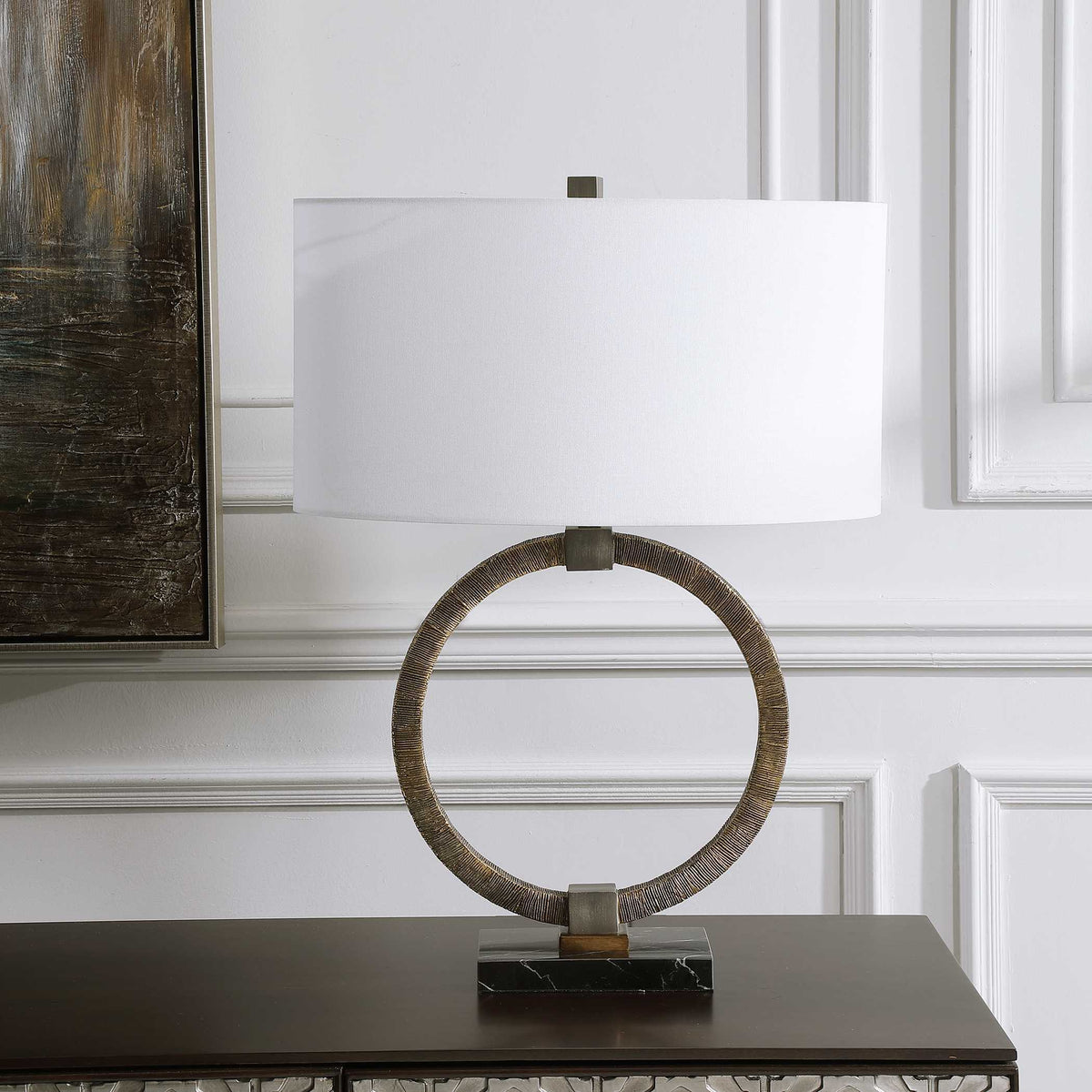 Relic Table Lamp Aged Gold - Light Brown / Silver by Uttermost - View 3