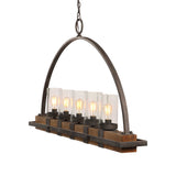 Atwood 5 Light Rustic Linear Chandelier - Light Brown / Black by Uttermost - View 3