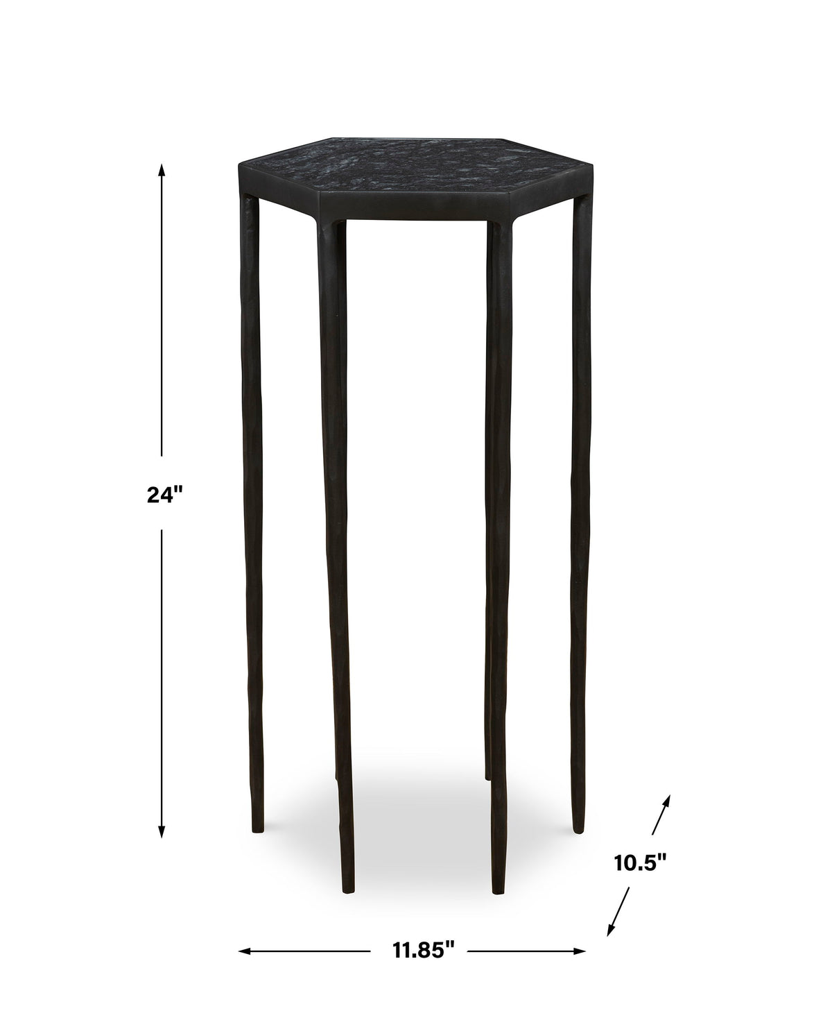 Aviary Hexagonal Accent Table - Black by Uttermost - View 5