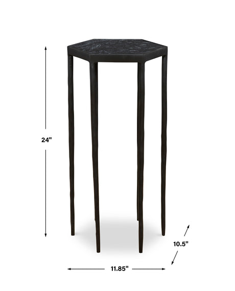 Aviary Hexagonal Accent Table - Black by Uttermost - View 5