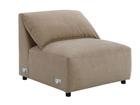 Veata Light Brown Suede Sectional Sofa - sold by Home Elegance USA