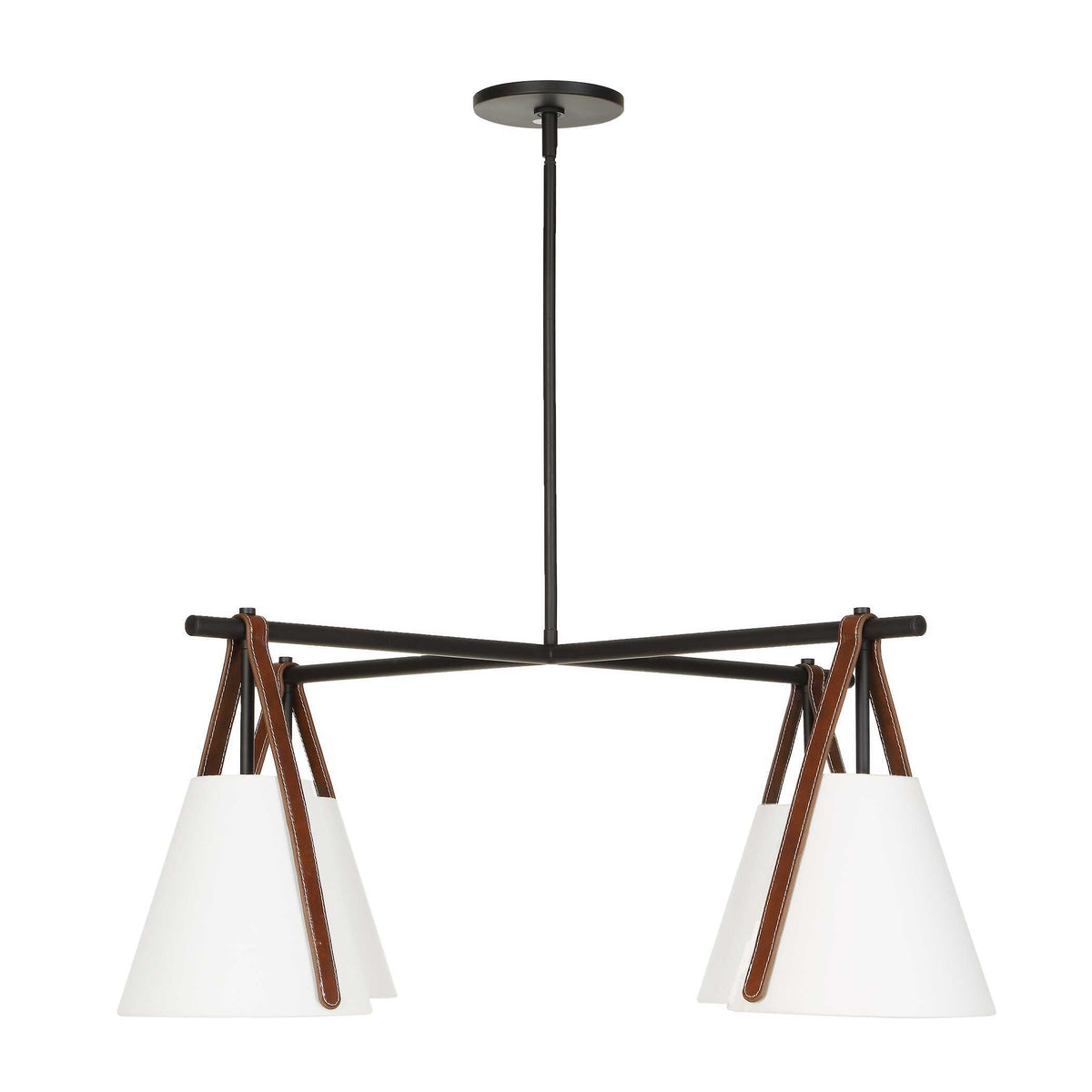 Reins Accent Straps 4 Light Chandelier - Black by Uttermost - View 6