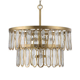 Aurelie 9 Light Round Pendant Brass - Yellow / White by Uttermost - View 3