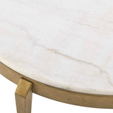 Tylan Round Marble Coffee Table Brass / White - Gold / White by Uttermost - View 5