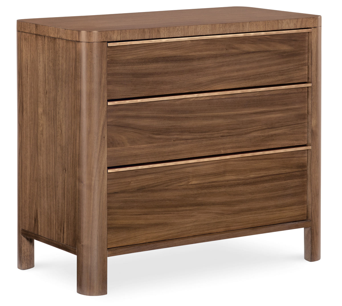 Eleana Three Drawer Nightstand Medium Wood - Dark Brown by Hooker Furniture - View 1