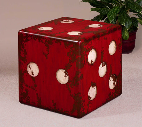 Dice Accent Table - Red / White by Uttermost - View 2