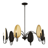 Warwick 6 Light Chandelier Matte Black - Black / Gold by Uttermost - View 11