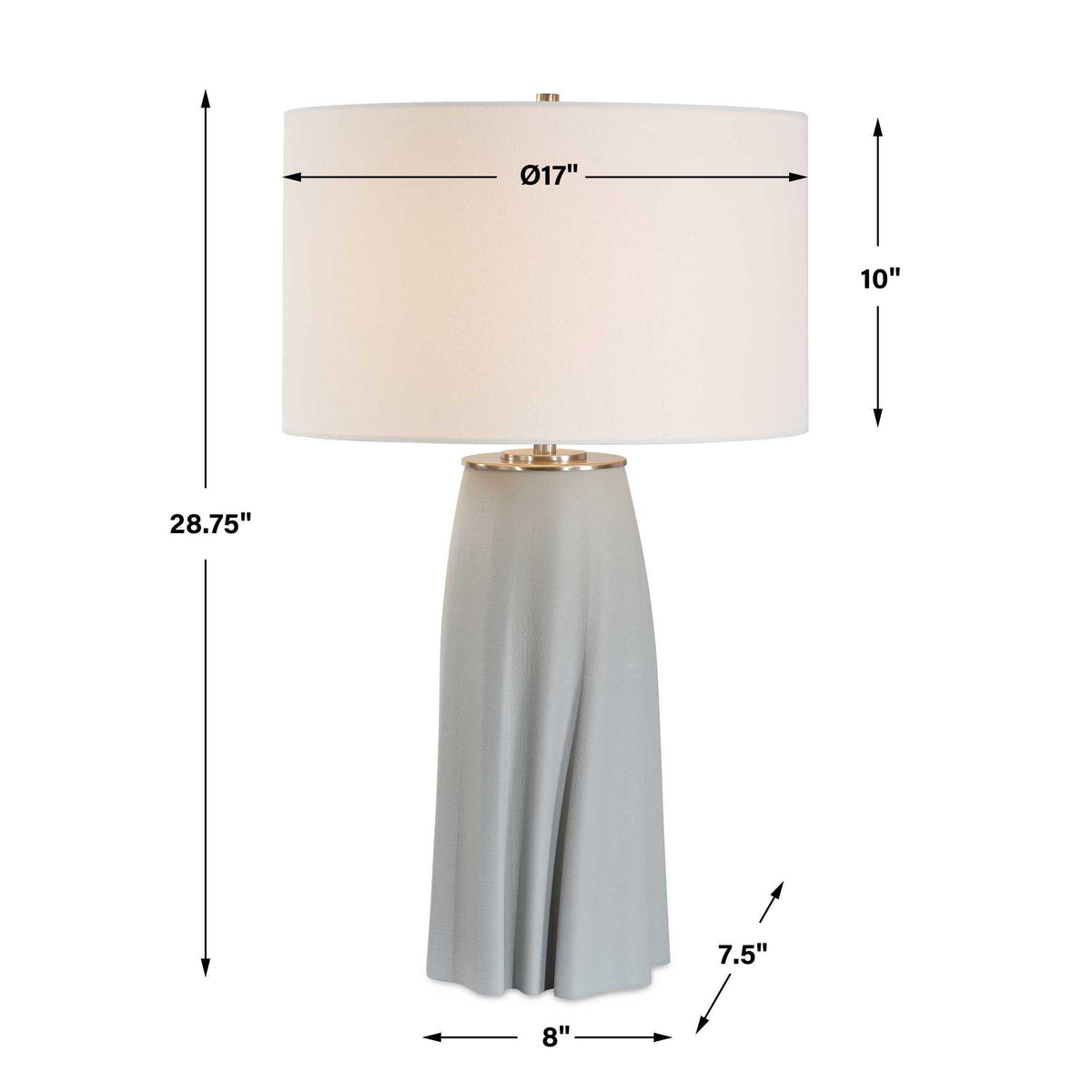 Cover Up Sculpted Table Lamp Blue / Silver - Light Blue by Uttermost - View 7