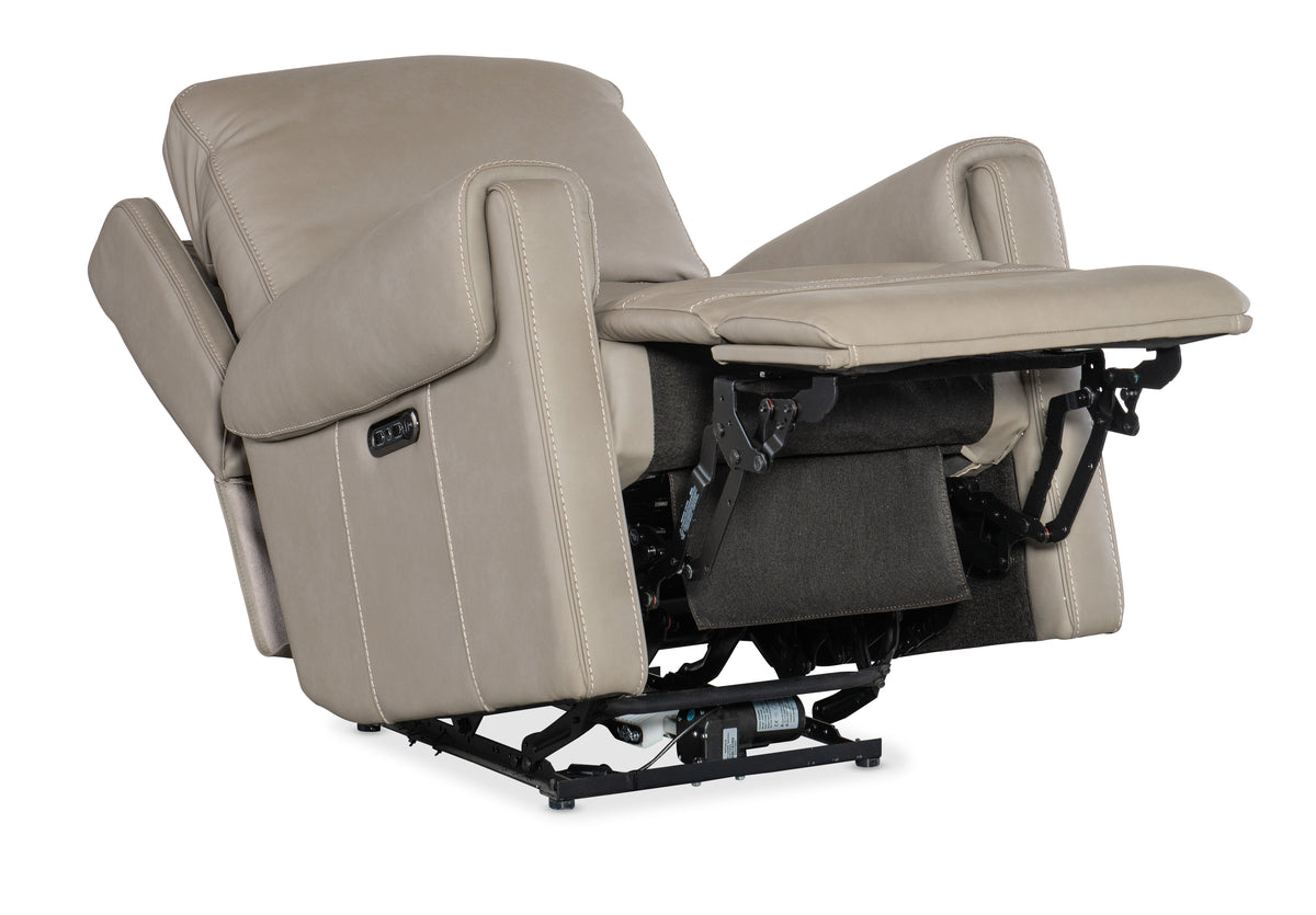 Somers Power Recliner With Power Headrest - Light Gray by Hooker Furniture - View 4