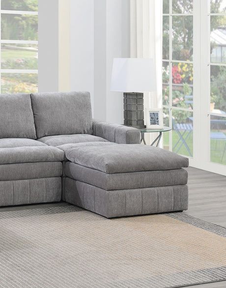 6-Piece Modular Sectional Sofa Set – Graphite Morgan Suede with Plush Pillow Top & Triple Layer Cushion | Modern Comfort for Living Rooms - sold by Home Elegance USA