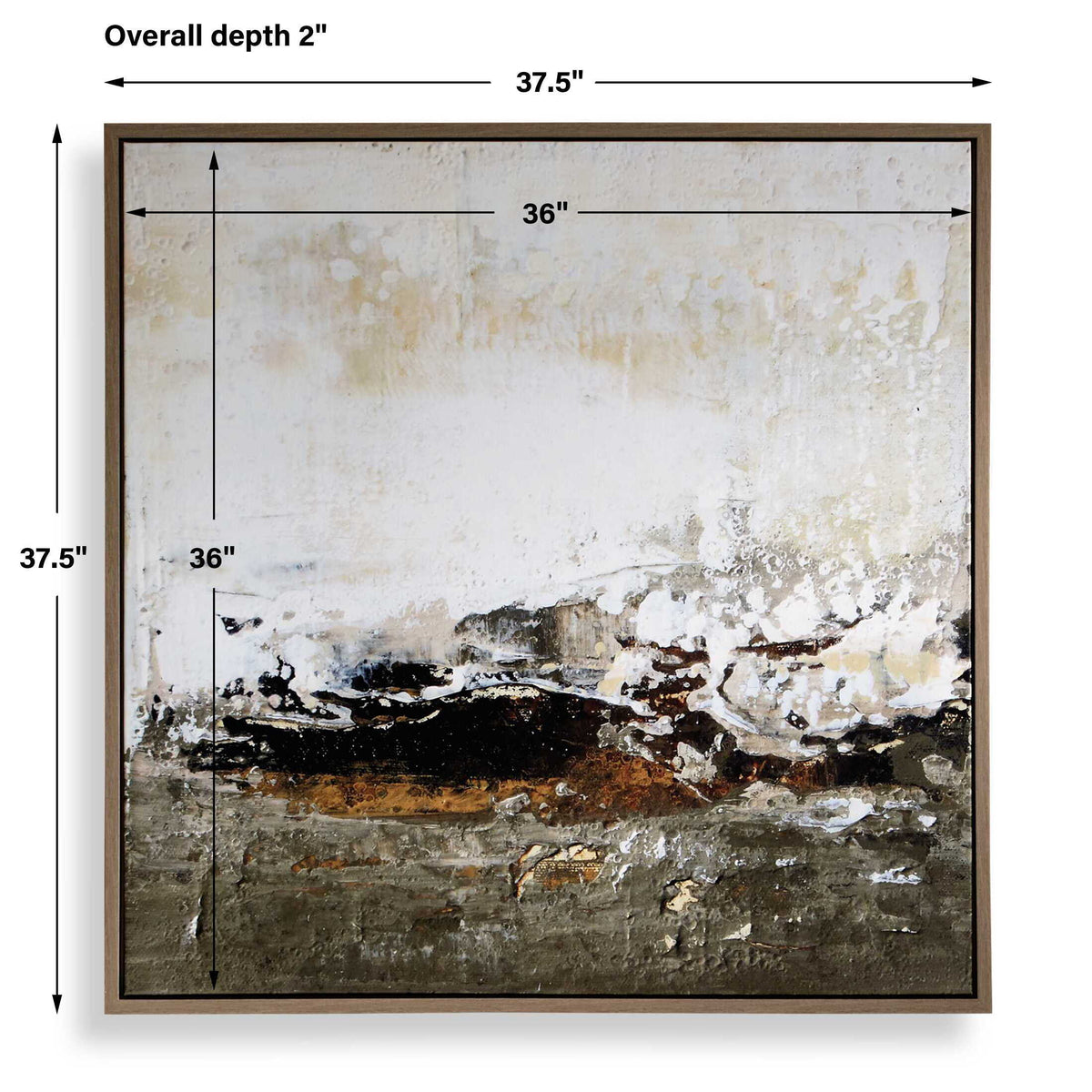 The Other Side Framed Abstract Art Black / Brown / Gray / Green / Orange / White / Yellow - Dark Gray / Beige by Uttermost - View 5
