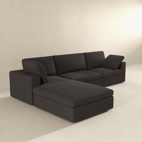 Cecilia Modular Corner Sectional Modern Fabric Sofa Dark Gray Sturdy Design - sold by Home Elegance USA