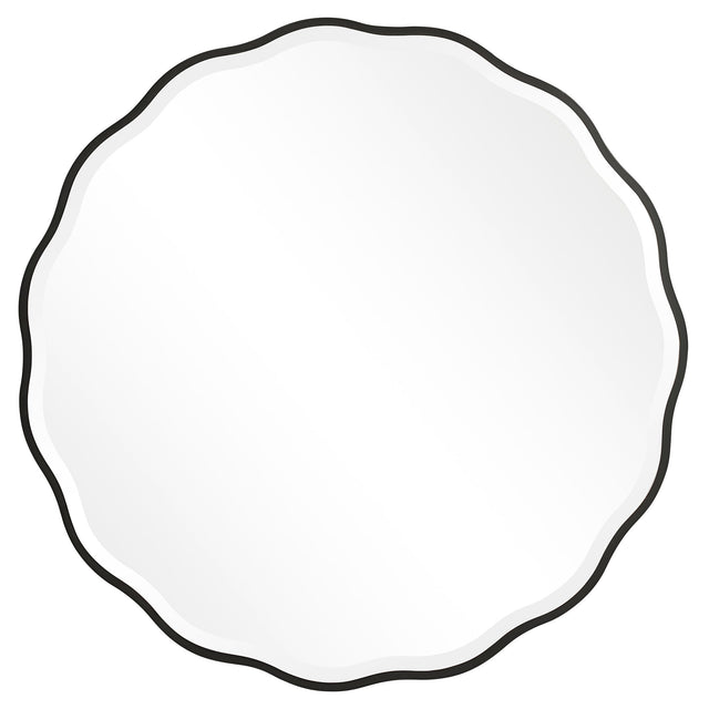Aneta Round Mirror - Black by Uttermost - View 1