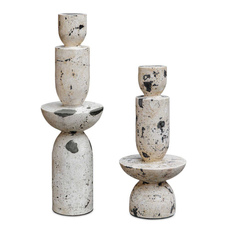 Nouveau Tower Sculptures (Set of 2) - White by Uttermost - View 1