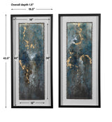 Glimmering Agate Abstract Prints (Set of 2) - Blue by Uttermost - View 6