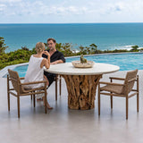 Stonewood Indoor-Outdoor Dining Table White / Woodtone - White / Light Brown by Uttermost - View 1