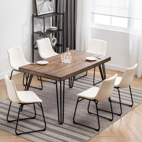 Aryven Industrial 7-Piece Dining Set, Antique White - sold by Home Elegance USA