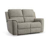 Henry Power Reclining Loveseat With Power Headrests & Lumbar - Fog | Flexsteel