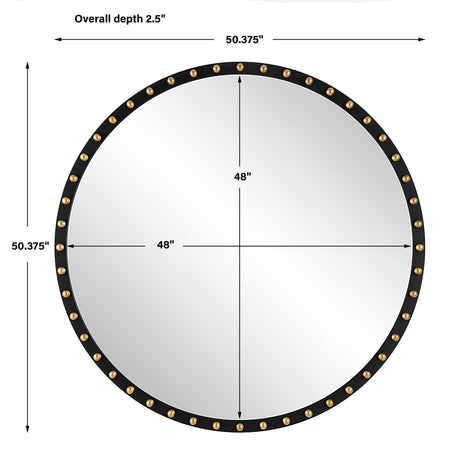 Sele Oversized Round Mirror - Black by Uttermost - View 7