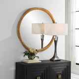 Salina Round Bamboo Mirror - Light Brown by Uttermost - View 2