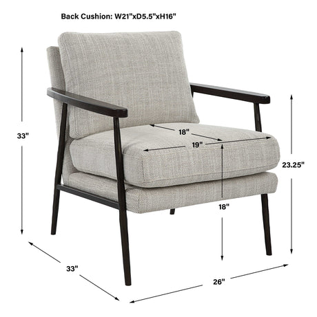 Sebastian Cast Iron Accent Chair - Gray by Uttermost - View 9