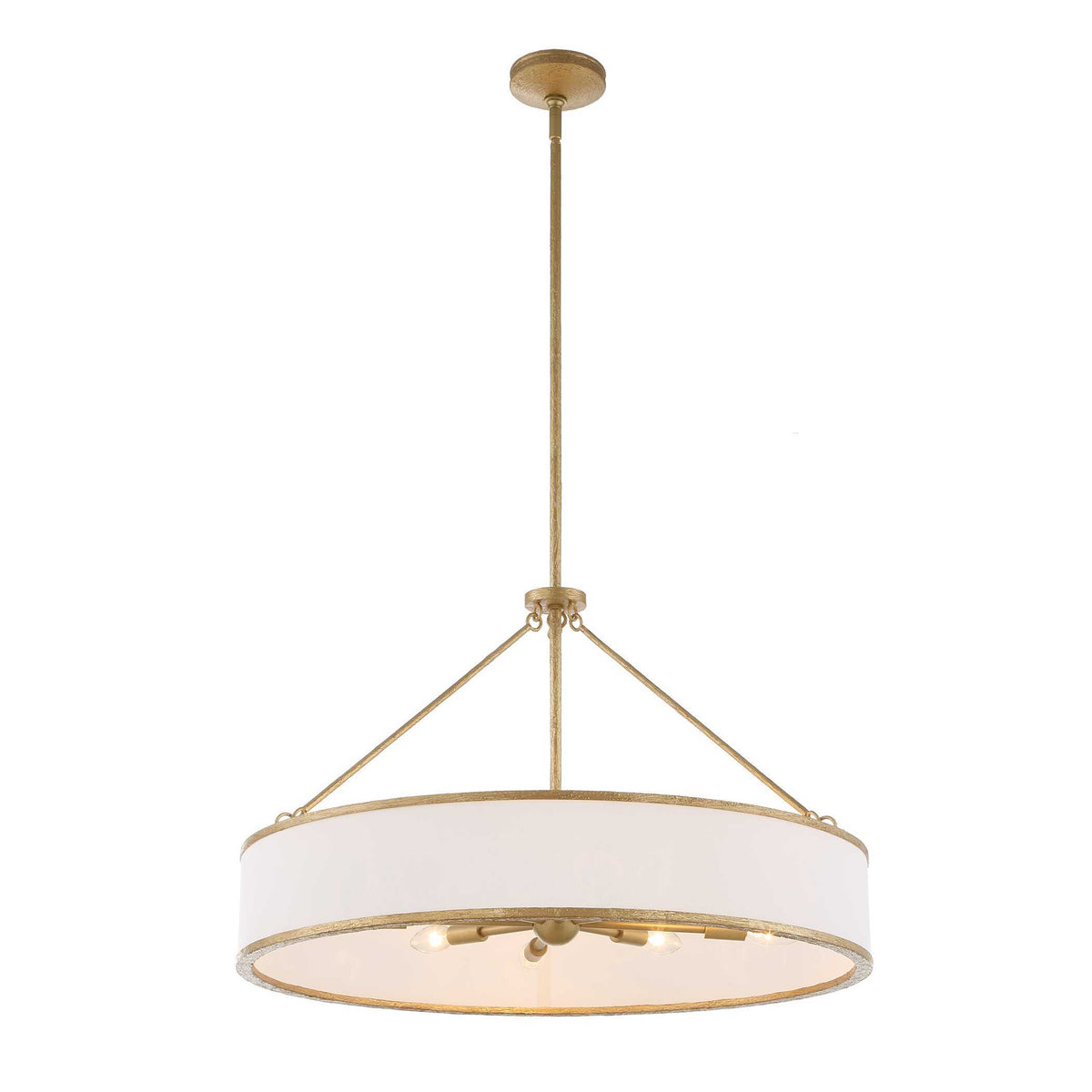 Algiers 8 Light Drum Pendant - Gold / White by Uttermost - View 9