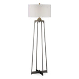 Adrian Modern Floor Lamp - Silver / White by Uttermost - View 1